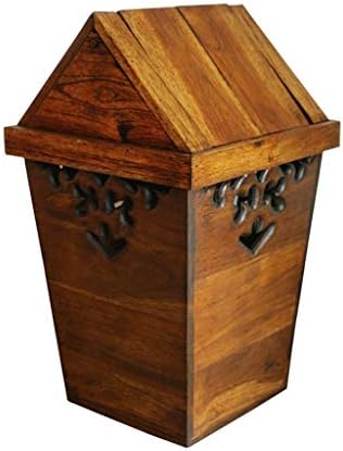 ゴミ箱 クラムシェルデザインゴミ箱クラシック木製室内ゴミ箱手作り固形ごみ箱ハイダウェイレトロゴミ箱ホルダー8l 270オンス れごみ箱 Color Dustbins B