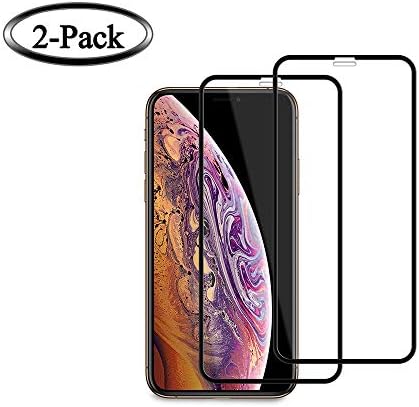 [2-Pack] iPhone Xs MAX Screen Protector,Full Coverage Ultra Tempered Glass Screen Protector Compatible with iPhone Xs MAX, 9H Hardness, 3D Touch, Bubble Free, Easy Install, 6.5-Inch