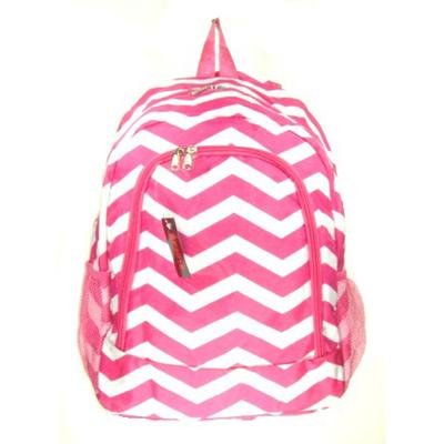 Chevron Print Backpack Hot Pink