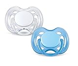 Philips Avent Orthodontic Pacifier, 0-6 Months, Free Flow, Blue/White, SCF178/25