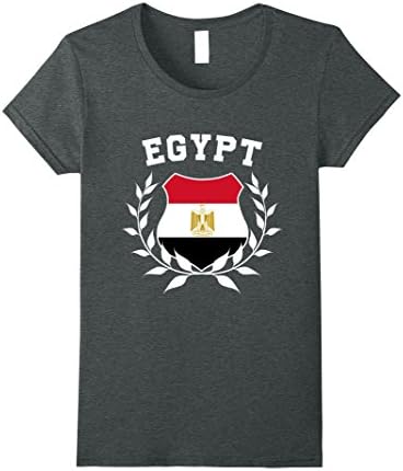 Womens Egyptian Flag Shirt - Egypt Flag Emblem Medium Dark Heather