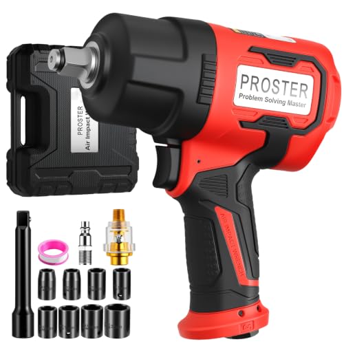 Proster 1/2" Air Impact Wrench High Torque 1600ft-lb 8pc Socket Kit 4.4lb
