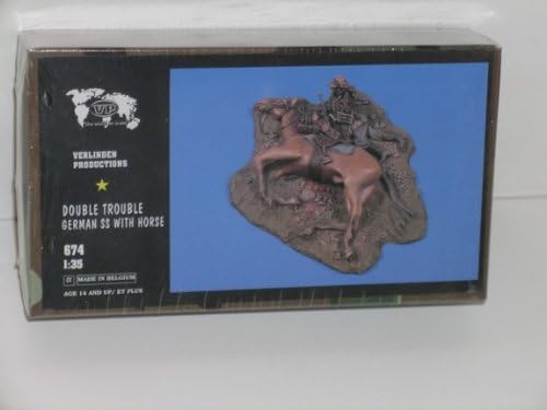 "Double Trouble" World War II German SS Soldier with Horse-Resin Figure