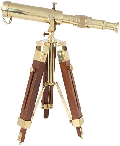 Vintage Brass Telescope on Tripod Stand / Antique Desktop Telescope for Home Decor & Table accessory Nautical Spyglass Telescope for Navy and Outdoor Adventures..............