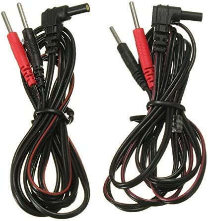 VYTALINE 2Pcs/Pack Replacement Electrode Lead Wires Connect Cables Pin 2mm for TENS Electronic Therapy Machines and EMS Units – Standard Female Plug (2)