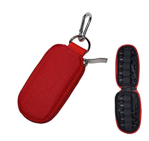 Hengker Essential Oils Travel Bag with Keychain Perfect Carrying Case Storage Bag Organizer for 10 Vials 2ml&3ml (Red)