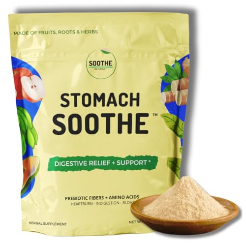Stomach Soothe Soothe Naturals Acid Reflux Powder - L Glutamine for Gut Health, Acid Reflux Medicine, Leaky Gut Repair, Gut Lining Repair, Gut Health (30 Servings)