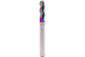 SEFHLI Solid Carbide Ball Nose End Mill - DLC Coated, 3 Flute, Ball End, 37° Helix, 1/4" Cutting Diameter, 1/4" Shank Diameter, 3/4" Length of Cut, 2-1/2" Overall Length for Milling Aluminum and Copper