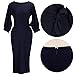 CHICFOR Ladies Elegant Half Sleeve Body-con Pencil Slim Fit Chiffon Dress (S, Navy Blue)