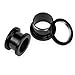 BodyJ4You 2G Plugs Black Anodize Surgical Steel Screw Fit Tunnel Plugs 2 Gauge (2 Pieces)