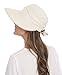 Women's Big Wide Brim Sun Hat UV Protection Visor Sun Hat Lightweight Golf Folding Hat, Beige