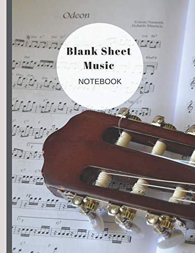 Blank Sheet Music Notebook: Songwriter Musician Journal, Music Notebook With Staff Paper, Includes Wide-Ruled Lines To Record Song Lyrics and Ideas,12 Stave Manuscript Paper