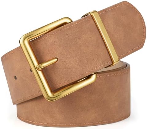WERFORU Women Wide Belt for Dresses Thick Leather Belt with  display picture 3
