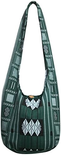Rare Asian East Hippie Hobo Bags Crossbody Bags Shoulder Bohemian Messenger Bags Purse (Green)