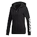 adidas Women's Essentials Linear Full Zip Fleece Hoodie, Black/White, X-Small