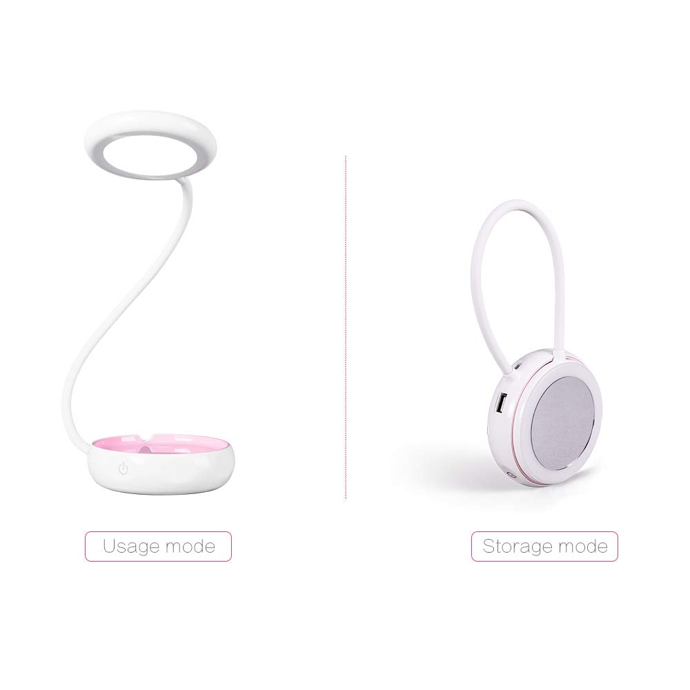 STARPIE Portable Double-Sided Lighted Makeup Mirror - 2.8inch Lighted Vanity Mirror with Lamp and Power Bank - Adjustable Rotation（3 Steps Dimming)