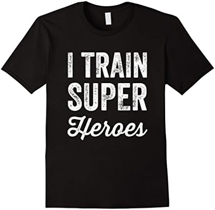 Mens I Train Superheroes T-Shirt Small Black
