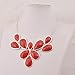 Jane Stone Fashion Gold Tone Bubble Collar Necklace Statement Chunky Jewelry for Women (S-red)