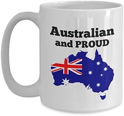 “Australian and Proud” Fun Gift Novelty Patriotic Coffee Cup 15 oz size
