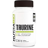 NutraBio 100% Pure Taurine (1000 mg) - 500 Vegetable Capsules