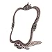 Nerien Vintage Mirror Comb Set Metal Handle Makeup Mirror Castle Antique Russian Style Hand Mirror with Comb Retro Decorative Tabletop Mirror Travel Folding Cosmetic Mirror Copper