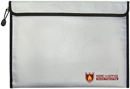 ZnvmiFireproof Bag Large Waterproof Fire Resistant Safe Document Bag Envelope Pouch A4 Size Fireproof File Bag for Cash/Jewelry/Photo/Lipo Battery/Valuables Storage Protection - Silver