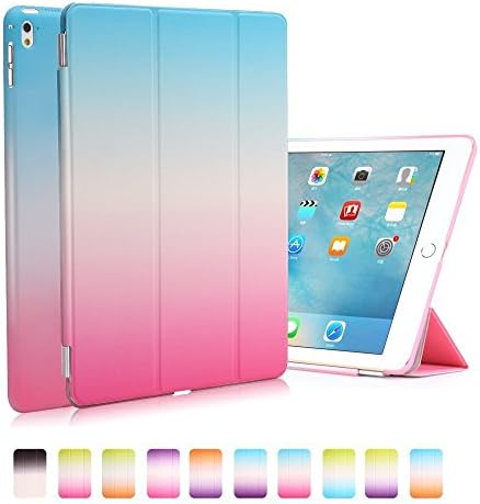 iPad Pro 9.7 Case – Segro Ultra Slim Detachable Stand Smart Case with Translucent Frosted Back Cover Supports Auto Wake / Sleep For iPad Pro 9.7 Inch 2016 Release Tablet, Rose/Blue