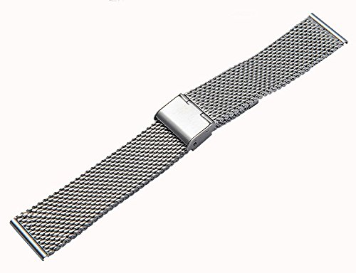 Stainless Steel Milanese Loop Watch Band Mesh Band 22mm Smart Watch Strap Replacement Wrist Bands Bracelet Classic Polished Silver - Thumbnail 2