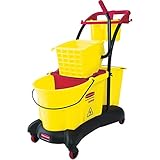 Rubbermaid Commercial FG778000YEL WaveBrake Side Press Mopping Trolley, 8.75-Gallon Capacity, Yellow