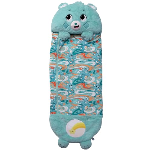Happy Nappers: Care Bears Sleep Sack Large - Wish Bear - 66 x 30, 2-in-1: Plush Character Opens Into Sleeping Bag, Soft Nap & Play Animal, Kids 3+