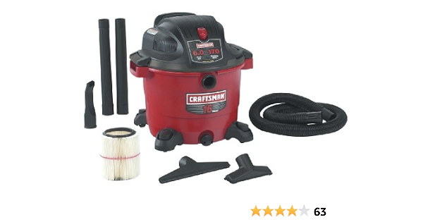 Amazon.com: Aspiradora en seco y húmedo de 16 galones con 6.0 caballos de  fuerza de Craftsman 9-17761. : Herramientas y Mejoras del Hogar