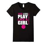 Women's Yes I Do Play Like A Girl Basketball T-Shirt Multiple Colors Small Black