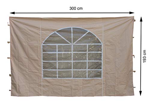 QUICK STAR 2 Seitenteile mit PVC Fenster 300x193 cm für Pavillon Sahara 3x3m Seitenwand Sand – Bild 3