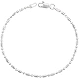 Sterling Silver Dot Dash Pallini Bead Ball Chain 1.8mm Nickel free Italy, sizes 7 - 30 inch