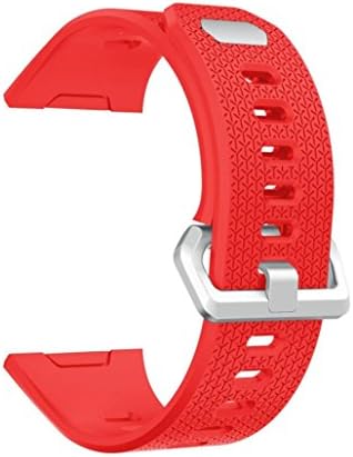 Amanod Soft Silicone Replacement Sport Band Strap for Fitbit Ionic Smart Fitness Watch (6.7"-8.1, Red)