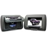 Absolute DPH-980PKGG 9.5-Inch Headrest Pillow Monitor with DVD Player USB/SD/MMC Ready, Pair (Grey)