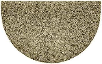 Nicoman Embossed Halfmoon Half Circle Door Mat Dirt-Trapper Jet-Washable Doormat 70x44cm (Beige, PLAIN) - Use on Carpet ONLY