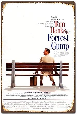 HKUK Forrest Gump American Film Movie Vintage Retro Tin Sign Metal Decor Metal Sign Metal Poster Metal Sticker Metal Painting Wall Sign Wall Poster Wall Sticker Wall Decor Art Collection