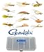 DiscountFlies Bonefish & Permit Fly Fishing Flies Saltwater – Fishing Kit w/12 Assorted Flies + Fly Box – Realistic Fly Fishing Accessories – Flies for Fly Fishing on Strong, Sharp Hooks (12 Pieces)