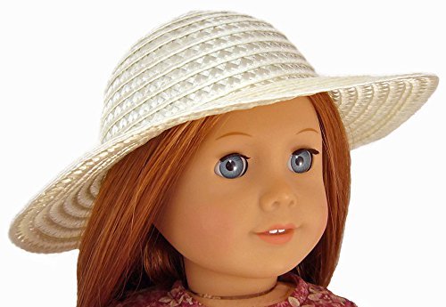 Cream Straw Hat Fits American Girl Doll