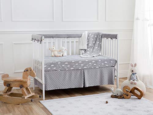 American Baby Company Supreme 2 Pack Heavenly Soft Chenille Reversible Crib Rail Cover for Side Rails, Gray and White, Narrow for Rails Measuring up to 8" Around