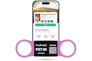 HeyBuddy® Slide Series - QR Code Smart Pet Tags for Dogs & Cats, Personalized Pet Tag Stores Multiple Information, Includes Passive Location Tracking, Real-Time Notification & Community Alerts