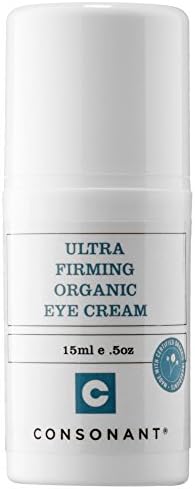 Consonant Ultra Firming Organic Eye Cream with Shea Butter, Jojoba Oil, Aloe Vera, Tamanu Oil, Tea Tree Oil, Rosemary Extract, Chamomile Extract and Olive Oil, 0.5 oz