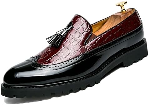 Vintage Black Leather Wingtip Tassel Loafers Made in USA Mens 14 3E Wide Brogue Amazon.com | Men main image 3
