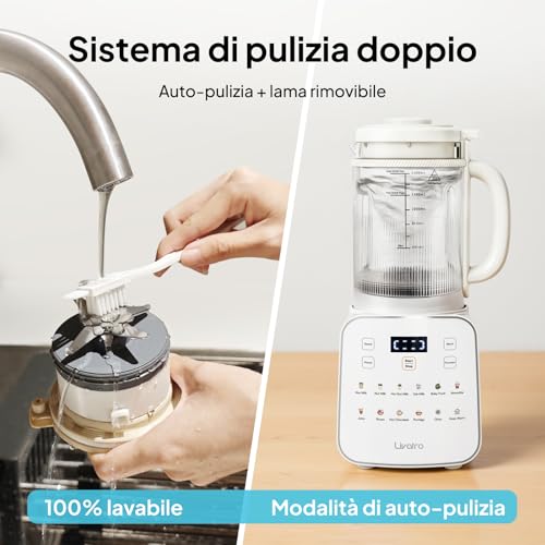 Vegetable Milk Maker 1.5 L 12-in-1, Automatic Soy Milk Maker, Detachable Design, Almond Milk/Oat and Juice, 24 Hour Timer, Keep Warm, Self-Cleaning, Safety Lock
