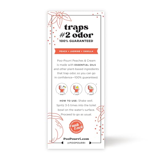 POO-POURRI BEFORE-YOU-GO TOILET SPRAY, PEACHES & CREAM, 2 FL OZ – PEACH, JASMINE AND VANILLA