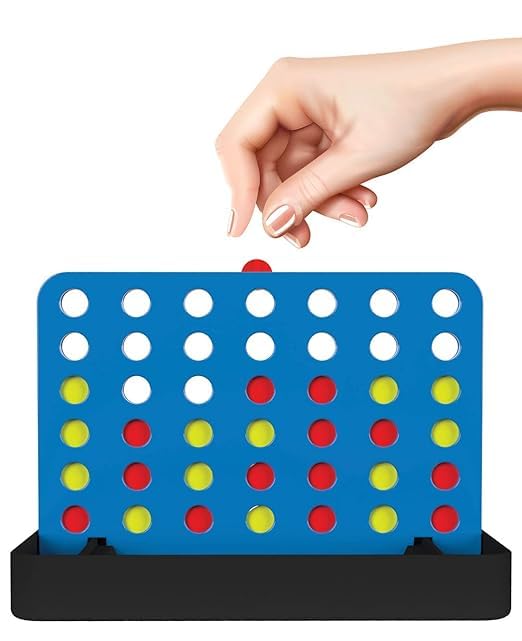 Funskool Travel Strike 4, Travel Board Game, Connect Four Discs in a Row to Win, Fast-paced Tactical Brain Battle Game, Multiplayer Strategy Board Game Gift for Kids Ages 6,7,8,9,10+, 2 Players 2