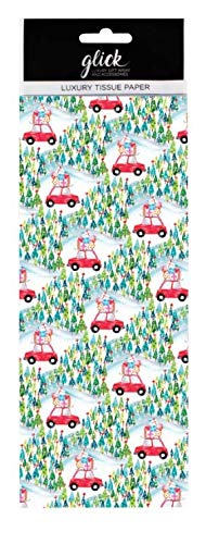 Glick Printed Patterned Luxury Christmas Tissue Paper Driving Home Red Car