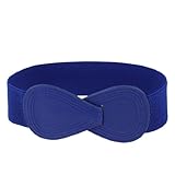 Lady Number 8 Sign Interlocking Buckle Stretchy Waist Belt Waistband Corset Band Blue