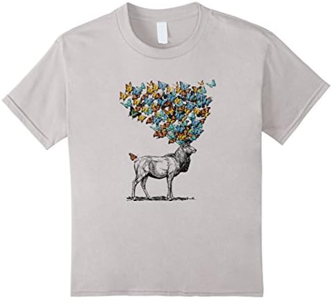 Kids Elk Dreaming of Butterflies Hunter Animal Stag Antlers Rack 12 Silver